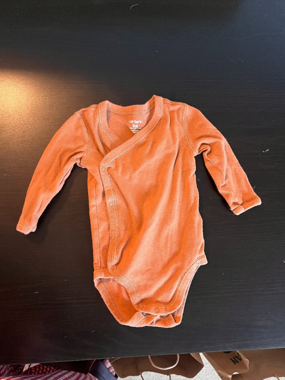 [$2 in a bundle] Carter's 6m brown wrap onesie